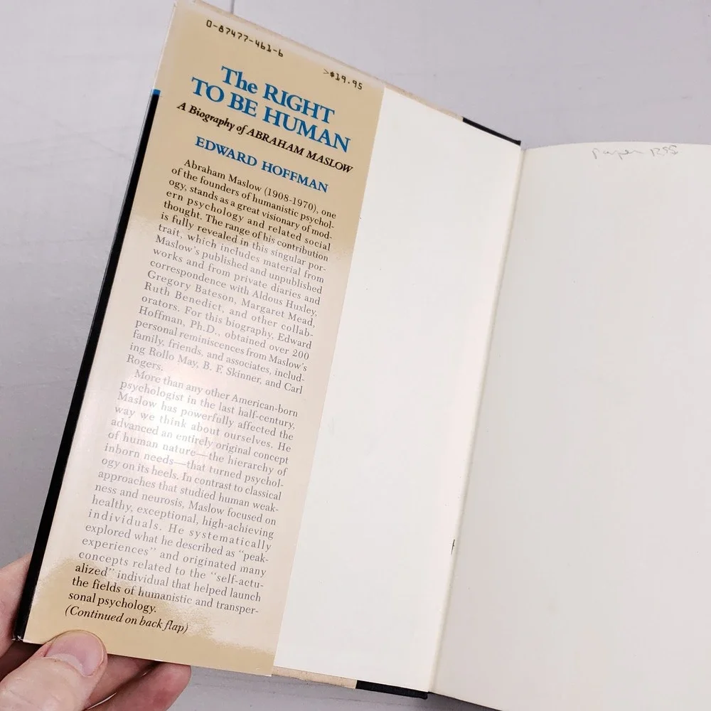 The Right to Be Human A Biography of Abraham Maslow Edward Hoffman 1st Ed‎ 1988